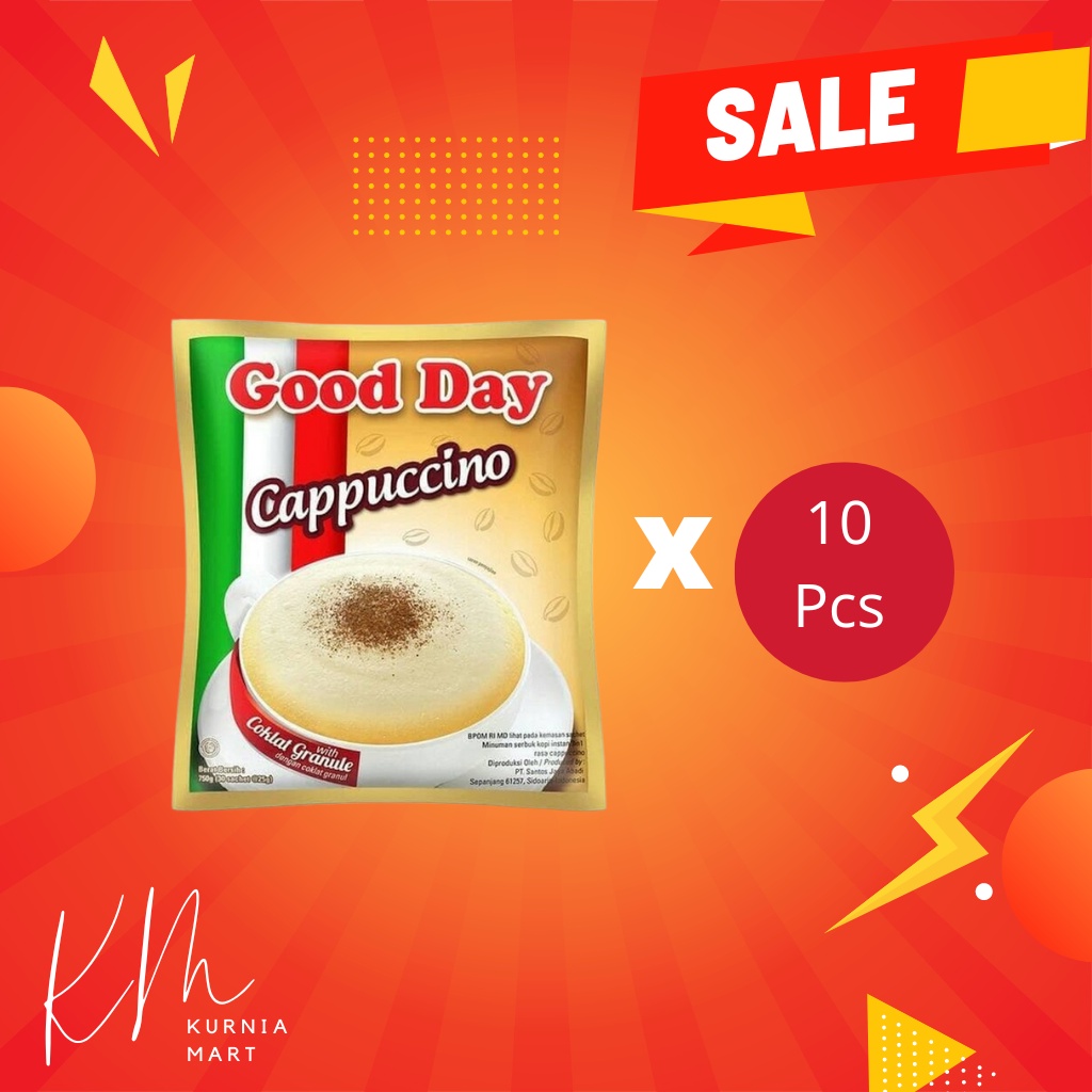 

Kopi Good Day Cappuccino 1 Renceng (10 Sachet)
