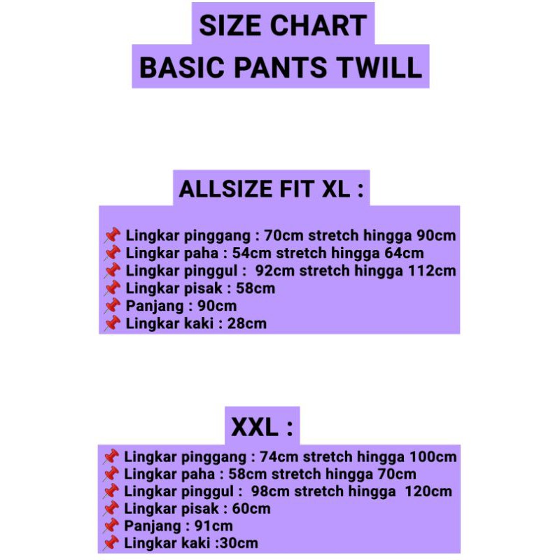 CELANA WANITA BASIC PANTS TWILL STRETCH PREMIUM