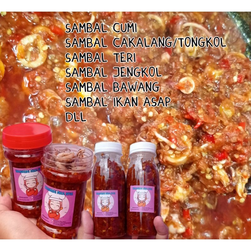 Sambal cumi / Sambal Kemasan pouch / Sambal teri / jengkol / bawang ( isi 100 gram ) WAROENG MBA NTIE