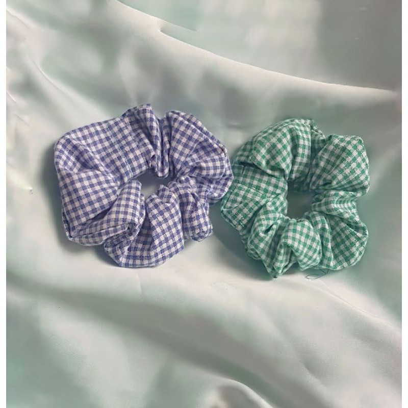 SCRUNCHIES KOTAK KOTAK AESTHETIC ikat rambut ala korea