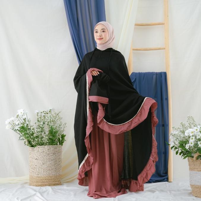 Mukena Zianisa 2in1 Najwa Mocca Black Allsize