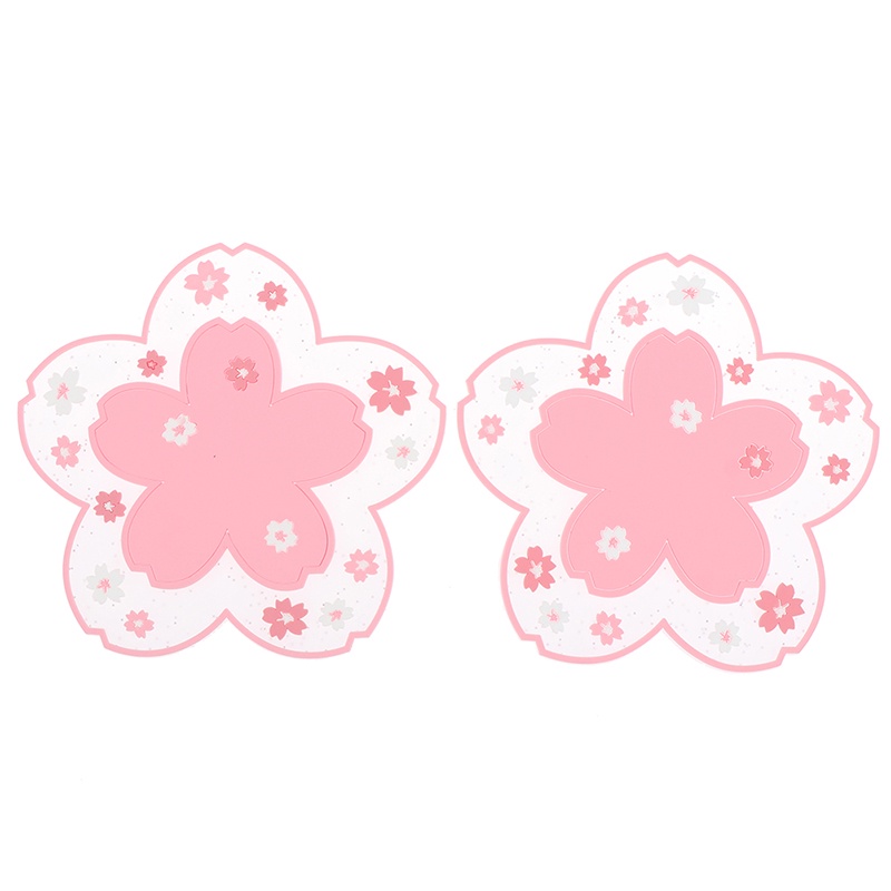 2pcs Cangkir Minum Desain Cherry Blossom Gaya Jepang Anti Slip Tahan Panas