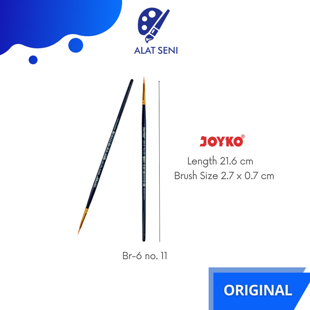 

Kuas Lukis Joyko BR-6 No.11 / Joyko Art Brush Round No.11 / Kuas Joyko Satuan