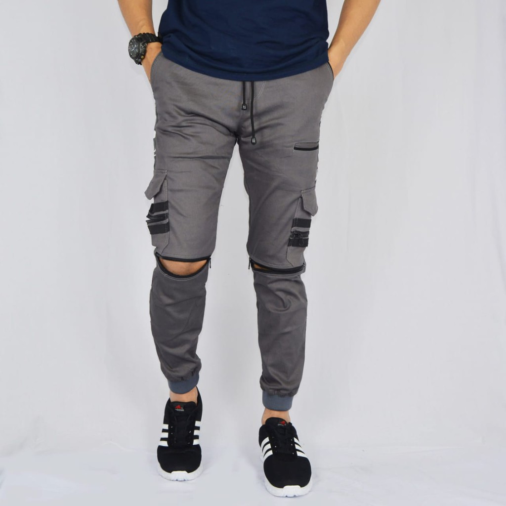 Celana Jogger Cors, Jogger Cargo Zipper