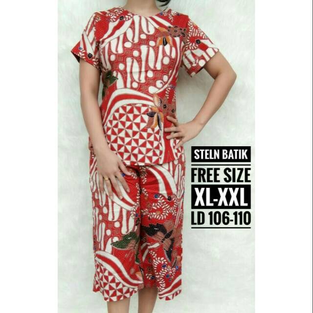 Setelan batik kulot jumbo