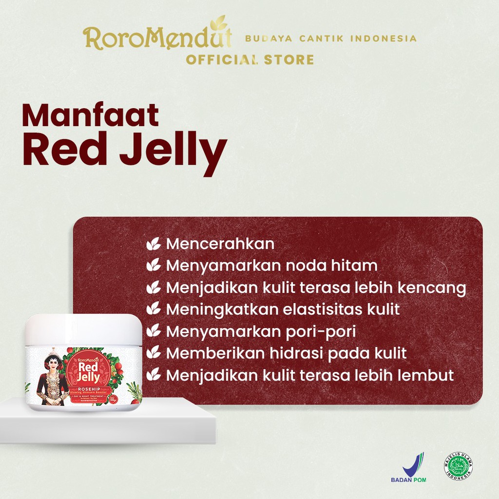 Roro Mendut Red Jelly Premium Super Wajah Glowing Sleeping Mask Whitening + Anti Aging BPOM Original