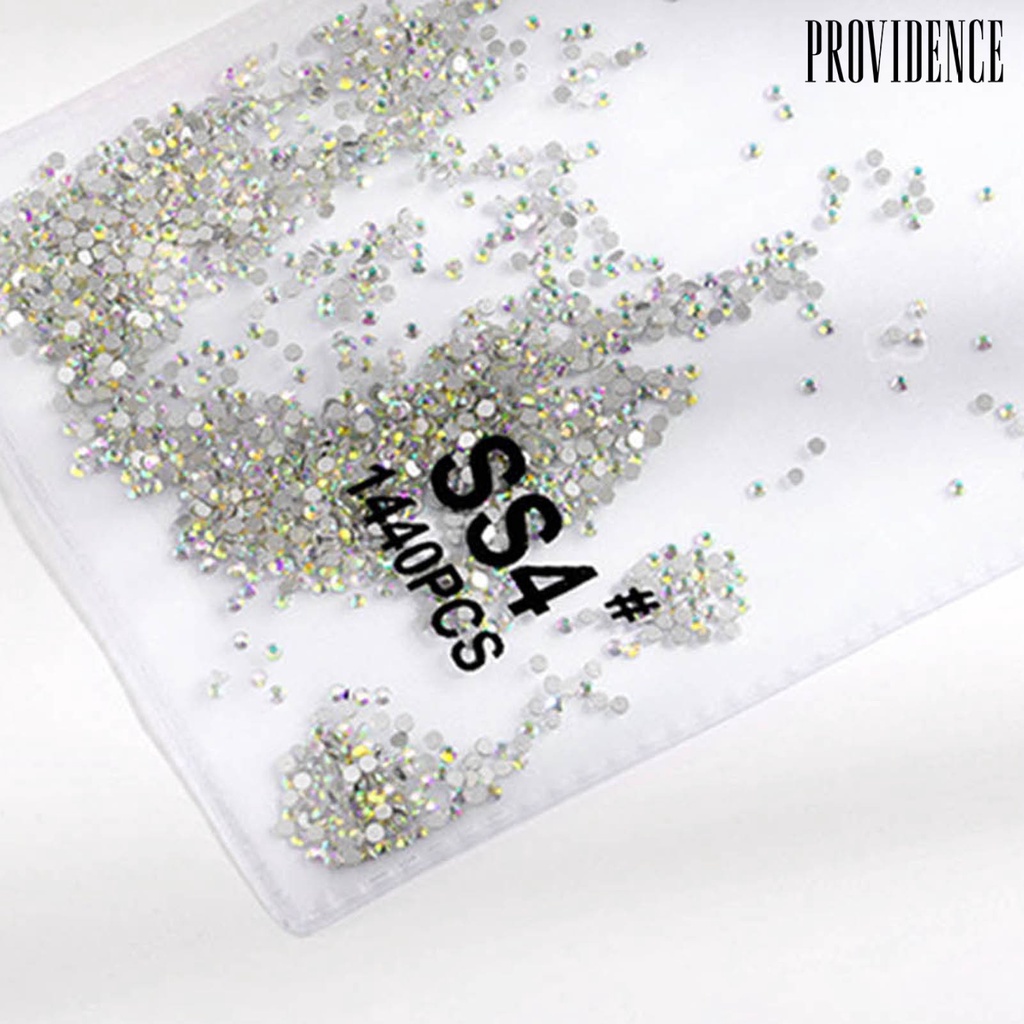 Providence 1440Pcs Manicure Decoration DIY Easy to Apply Glass Nail Transparent Flat Bottom Rhinestones for Phone Case