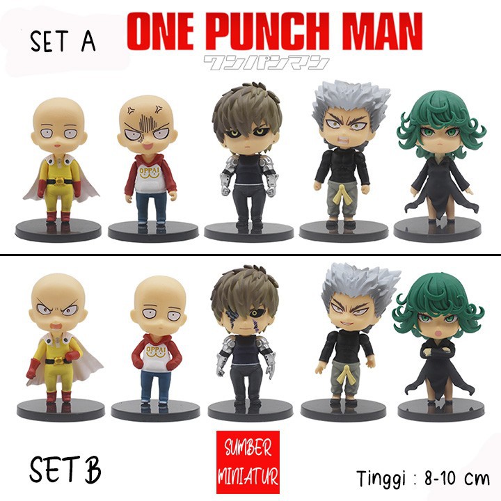 Saitama Genos One Punch Man Set Figure Pajangan Topper - Set B