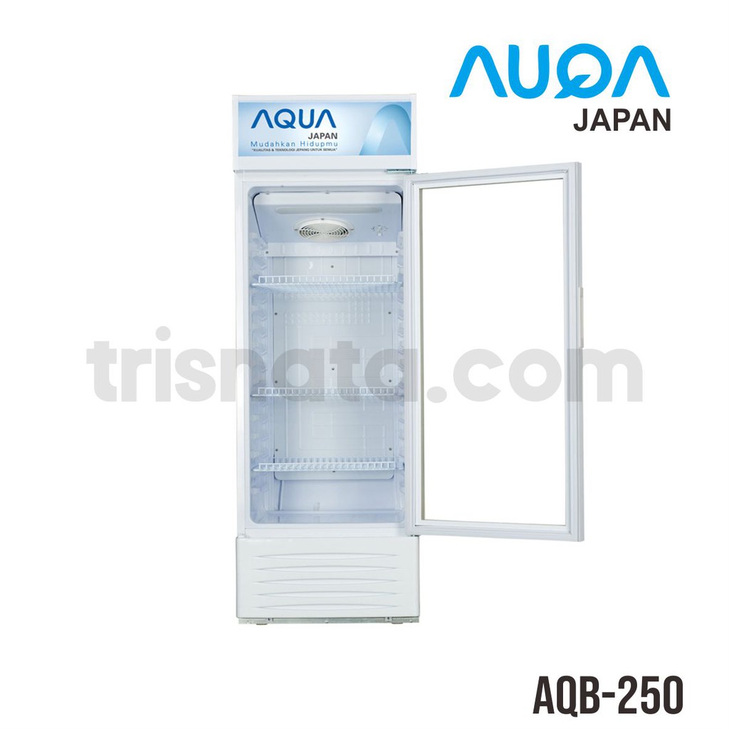 Showcase Cooler 1 Pintu 3 Rak Aqua 236 Liter AQB-250 Murah