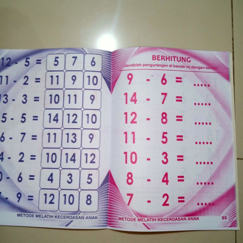 buku metode praktis melatih kecerdasan anak 48 halaman(21×28cm)