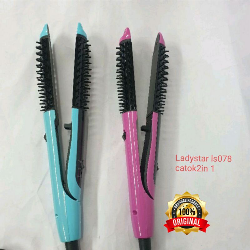 Alat Catok Rambut 2in1 Lurus Keriting Curly Ladystar Ls078