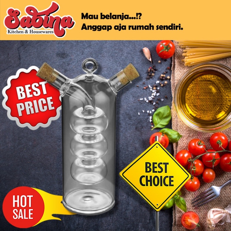 Botol Minyak Kaca Antik Unik Double Layer Oil Seasoning Bottle 150ml
