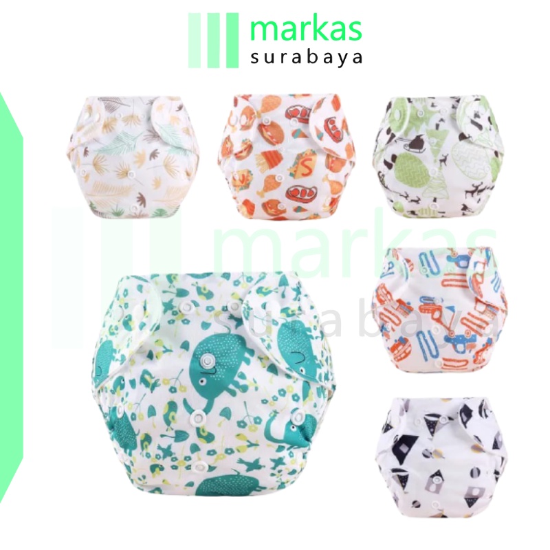 PB01 Popok Kain Bayi Kancing Motif Karakter Cloth Clodi Diaper Dapat Dicuci Reusable S1060