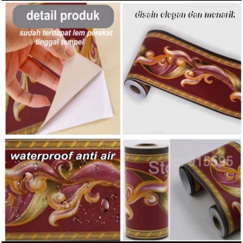 List Wallpaper Dinding 3D/Wallborder Sticker premium uk 10CM x 5METER