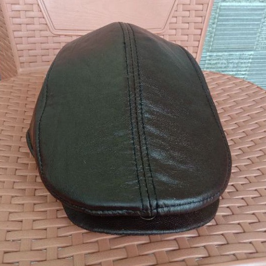 LUIGI LEATHER - TOPI KODOK KULIT DOMBA ORIGINAL JAHITAN RAPIH / TOPI NEWSBOYS TERBARU / TOPI PET MAH