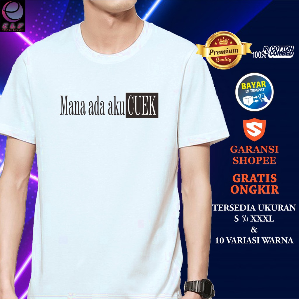 PROMO Kaos Distro Jumbo Mana Ada Aku Cuek Katun Combed 30s Premium XXXL XXL XL L M S