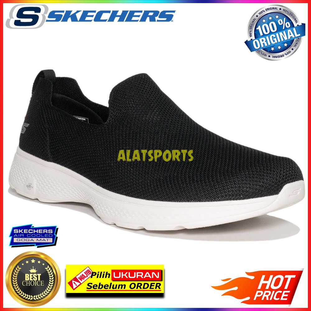 Skechers Go Walk 4 Inventor 54693-BKW - Black Sepatu Sneaker Pria Original