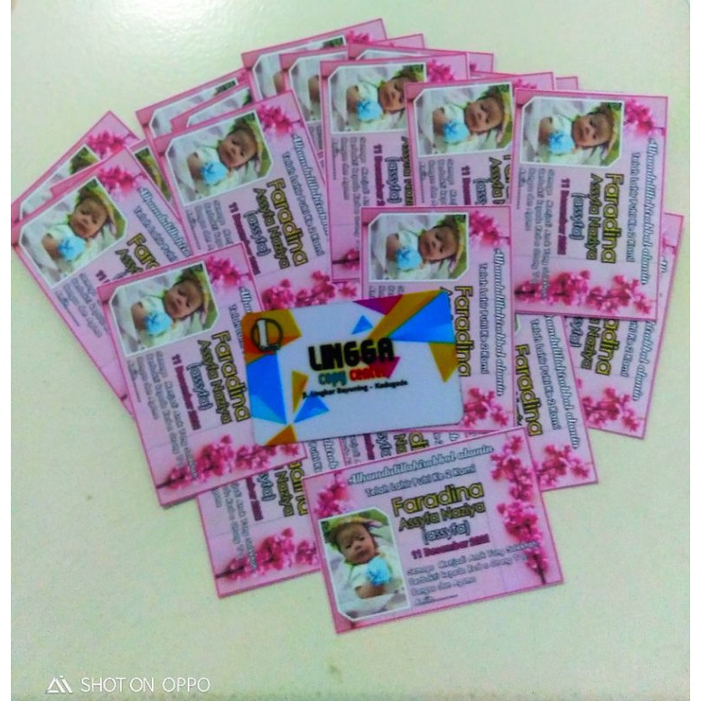 

Kartu AQIQAH Bayi / 20pcs ukuran ktp