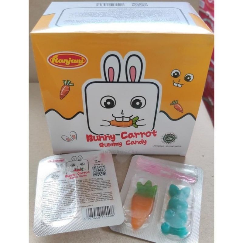 

Ranjani Bunny carrot gummy candy 1 Pack - 24pcs