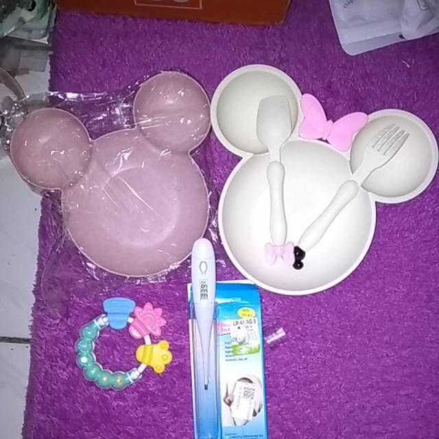 Mangkok Jerami Mickey Mouse Bentuk Unik / Mangkok Lucu Anak Mangkok Disney Bahan Serat Jerami