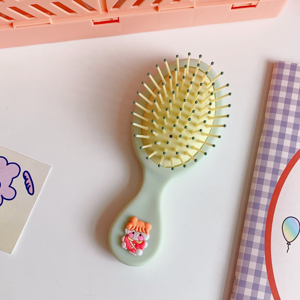 【COD Tangding】Cartoon Girl Heart Air Bag Cushion Comb Head Massage Cute Household Hair Styling Curl Comb