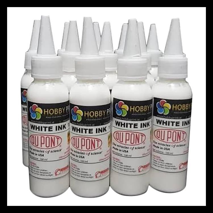 

BAYAR DITEMPAT TINTA DTG PUTIH DUPONT USA 100ML WHITE INK DTG KODE 816