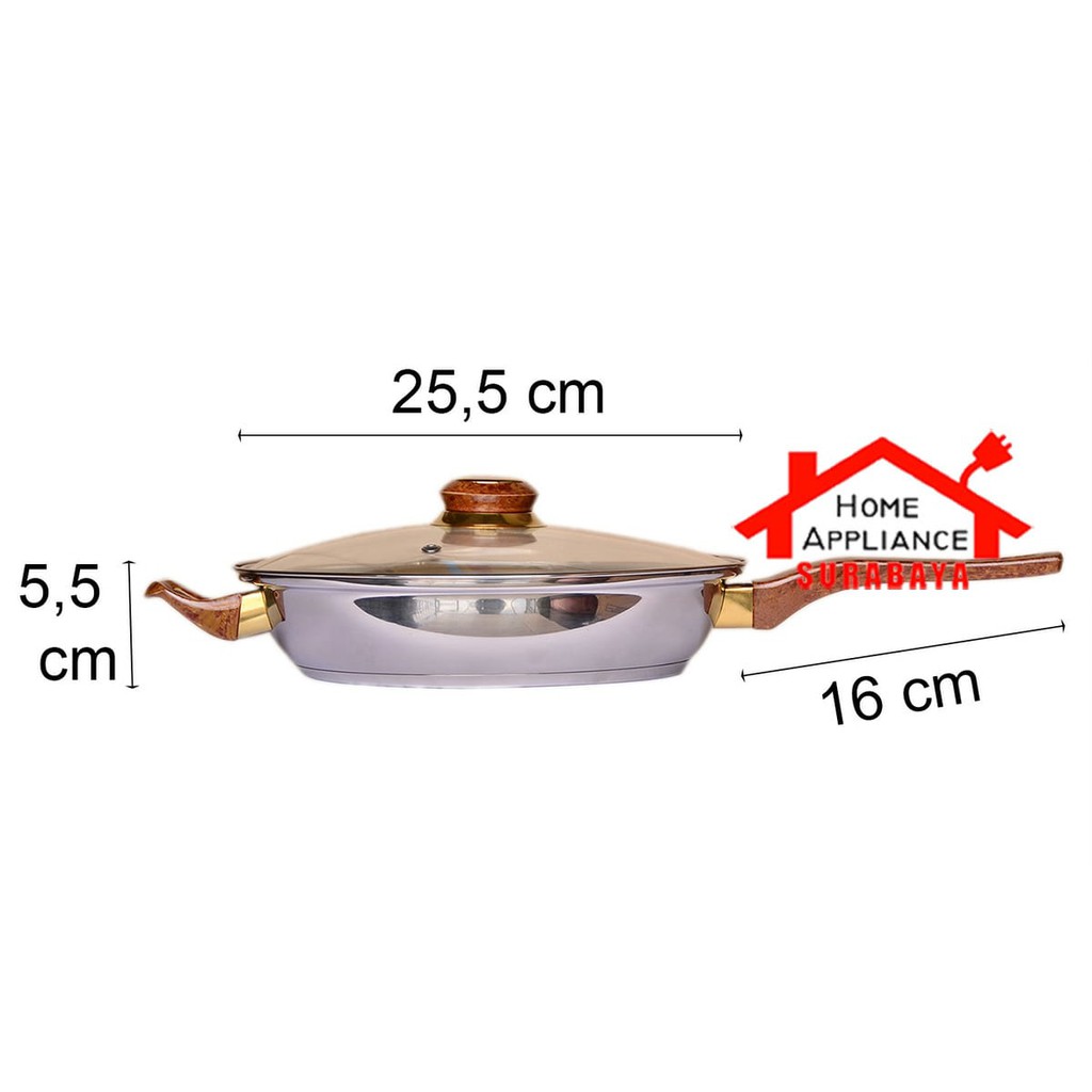 Panci Wajan Cookware Set Stainless Steel Isi 6 PCS Anti Karat Q2 7206 / Q2-7206