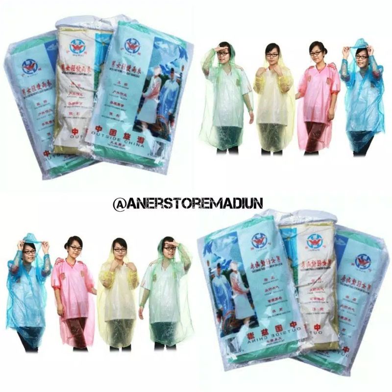 Jas hujan kresek disposable rain Coat sekali pakai