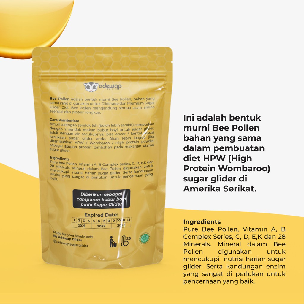 ADEWAP GLIDER Premium Bee Pollen Sugar Glider