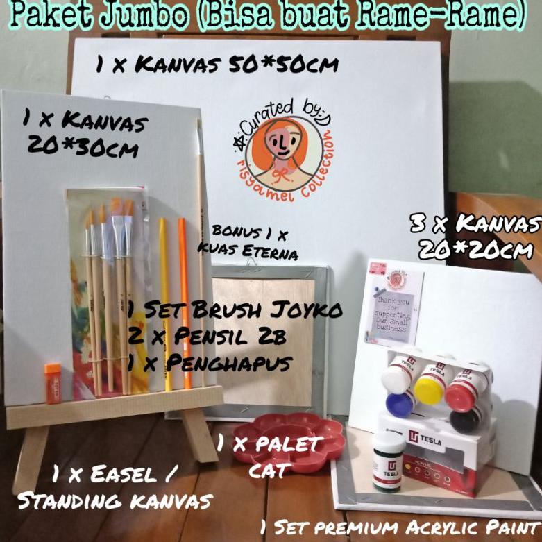 

[KODE F7976] MURAH • PAKET LENGKAP MELUKIS - PAKET CAT LUKIS 1 SET AKRILIK (ACRYLIC PAINT) dan WATER