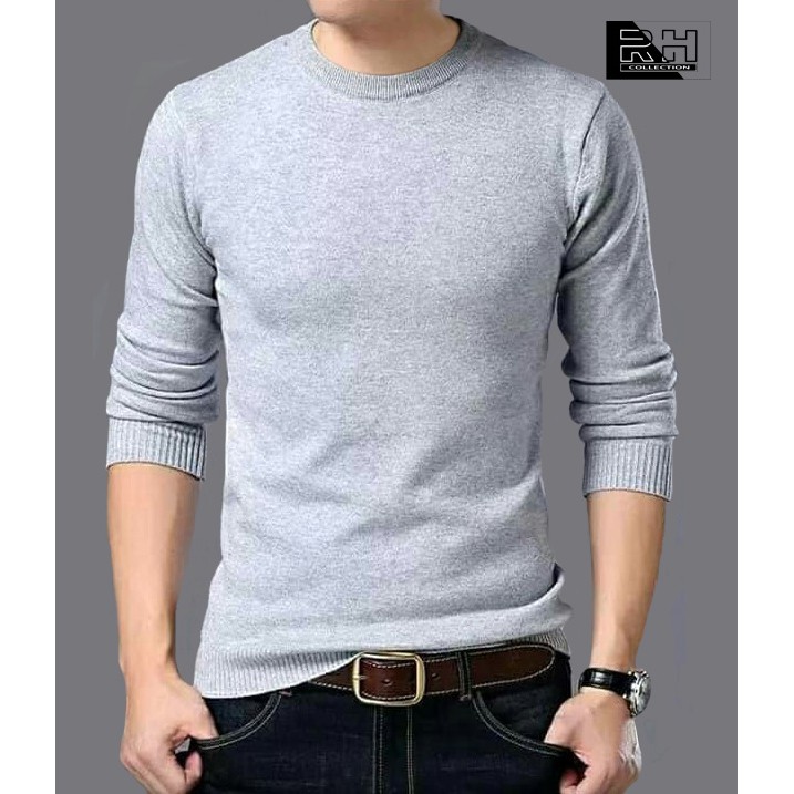 sweater rajut kerah oblong / o-neck