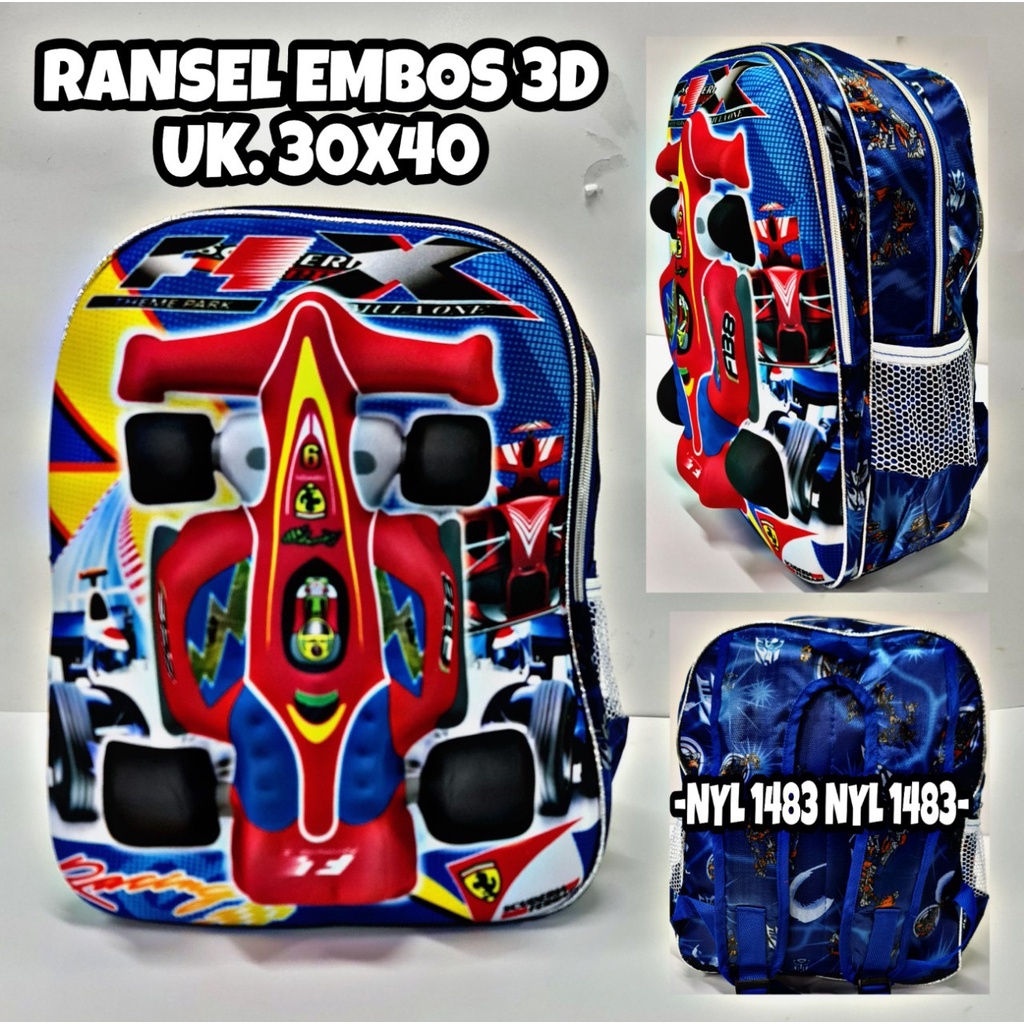 Tas Ransel Sekolah Karakter Anak SD Fiber Embos Timbul BOYS SERIES