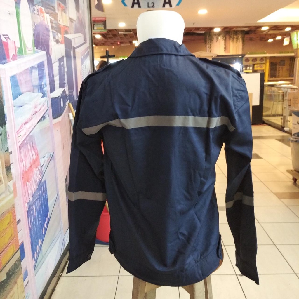 Baju Atasan American Drill Biru Navy - Atasan Safety Proyek Warna Biru Navy