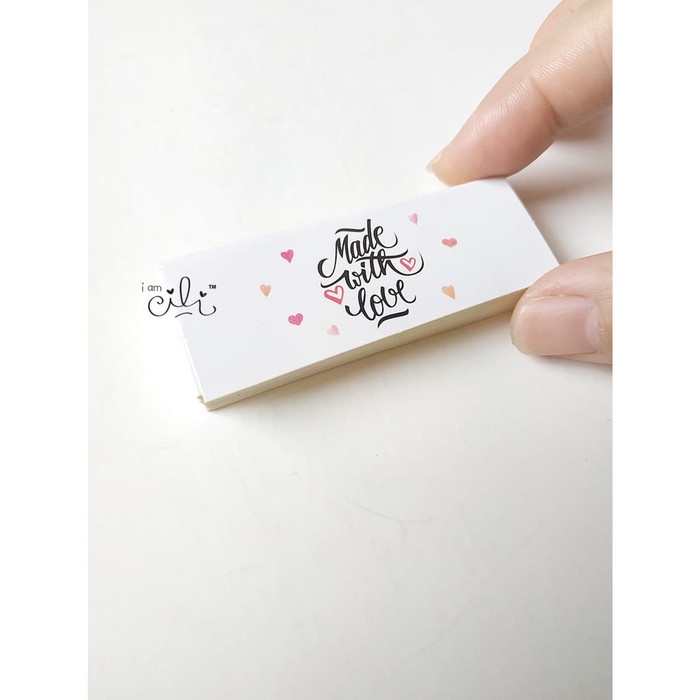 

READY COD (SN22)Stiker made with love 7x2.5 cm untuk seal box paperbag TERLARIS