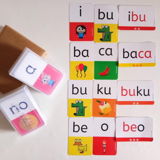 Murah Flashcard Baca Kartu Baca Anak Belajar Membaca Alusia