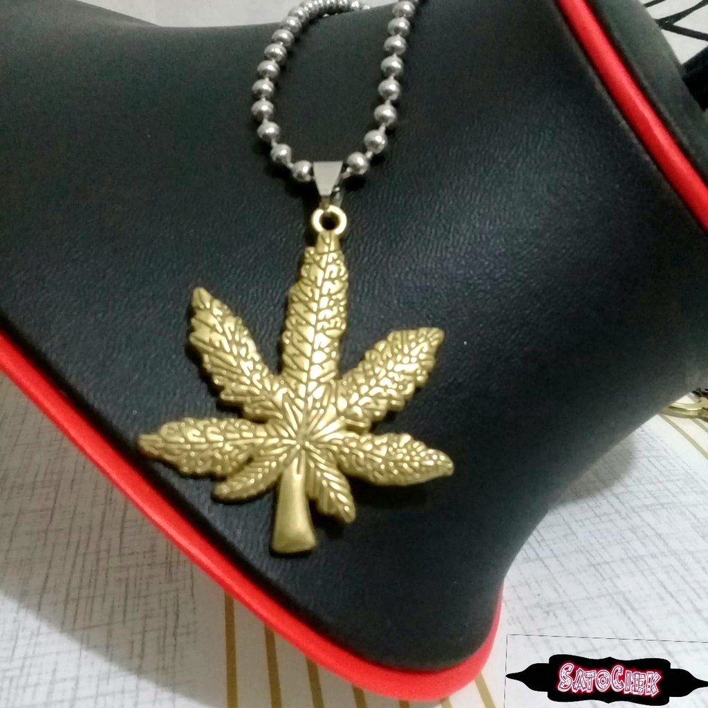 COD!!!Kalung Rantai Bandul Daun RASTA anti luntur