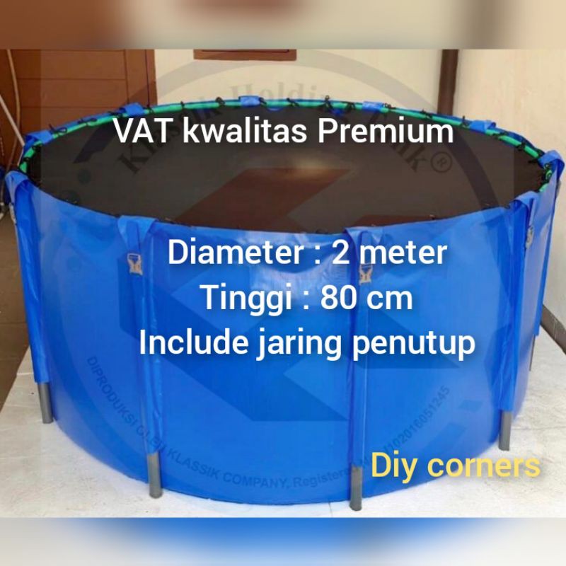 VAT Kolam ikan kolam terpal 1,7m atau 2m
