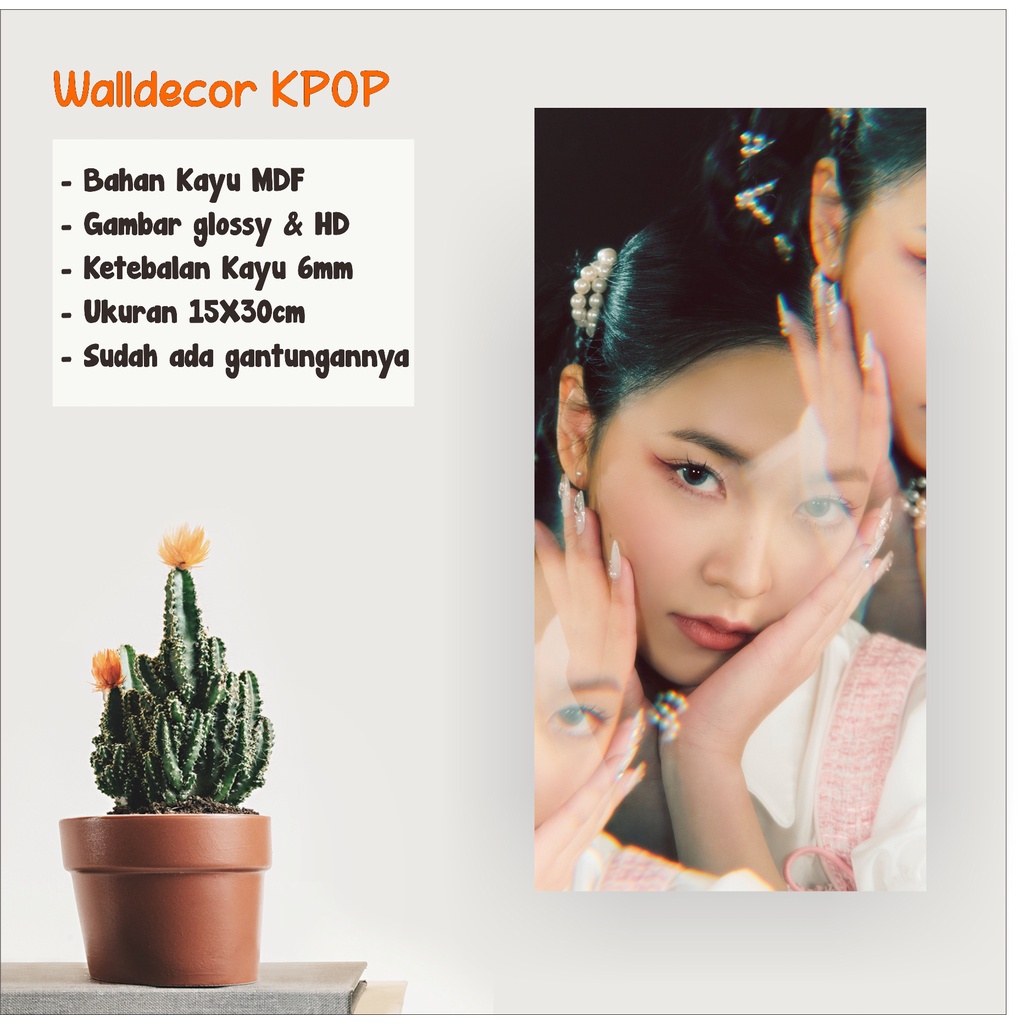 WALLDECOR RED VELVET YERI UKURAN 15X30 CM WALL DECOR POSTER KAYU HIASAN DINDING KPOP