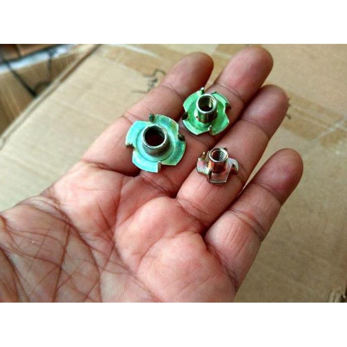 Produk Unggulan] Baut T Nut M5 X 8Mm Tee Nut Baut Tanam 4 Prong