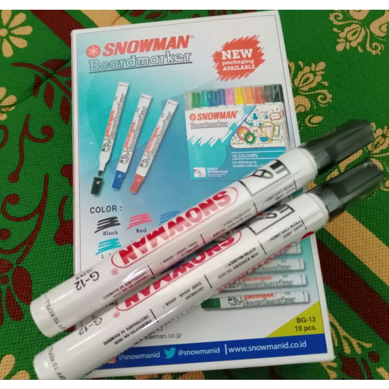 

Spidol Papan Tulis Snowman White Board Marker (1Pcs) Hitam dan Biru