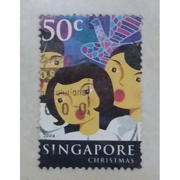 Perangko Singapura Singapore 50 Sen Tahun 2004 Seri Festivals 2004 Christmas Used