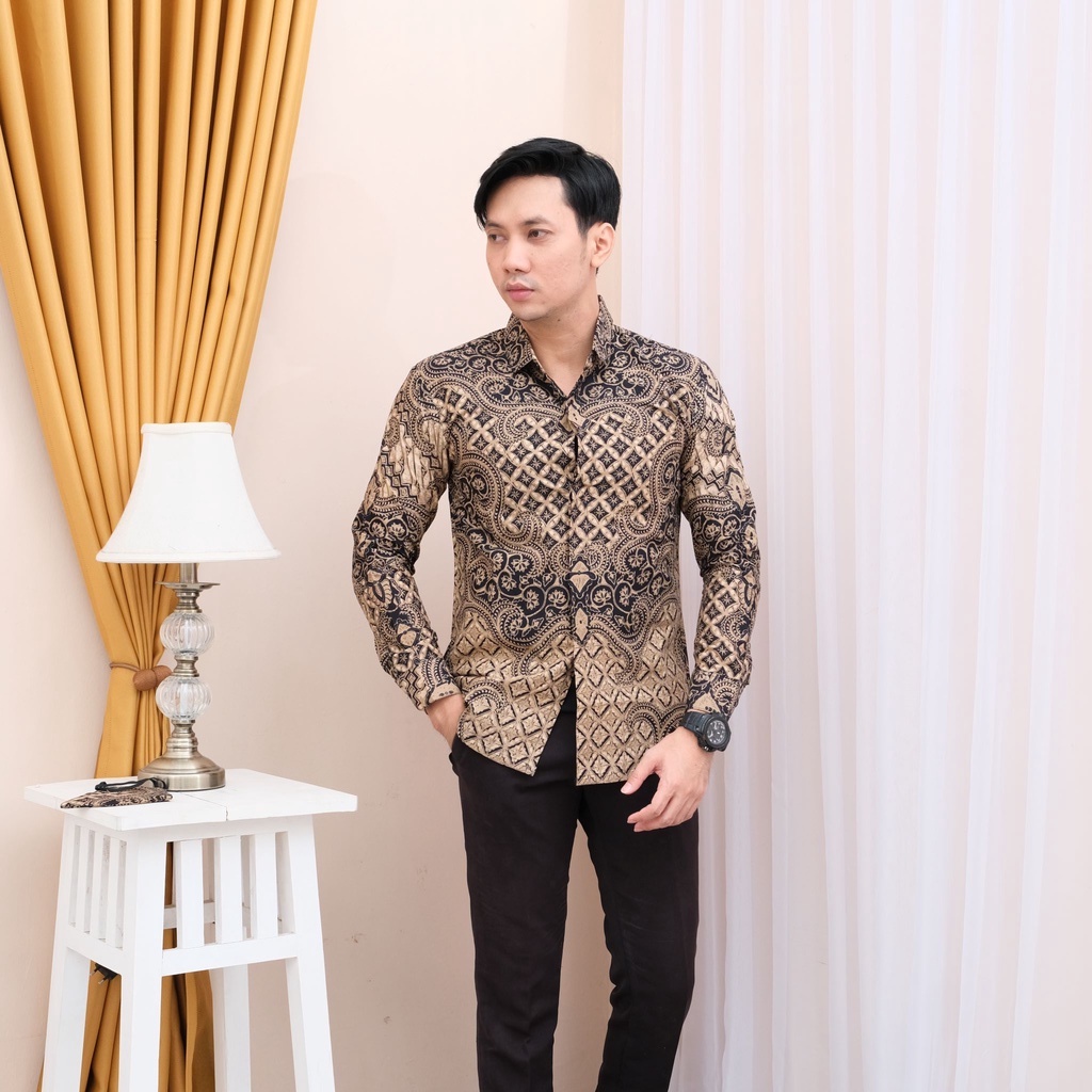 Batik pria modern slimfit Baju Batik Pria Lengan Panjang slimfit baju batik pria Slimfit premium baju seragam BATIK KERTOJOYO KJ007 kemeja batik pria lengan panjang full furing baju batik alisan pria Kemeja batik slimfit batik premium laskala PRABUSENO