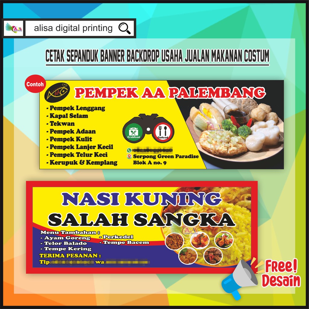 Cetak Spanduk Baliho Jualan Makanan Costum Shopee Indonesia