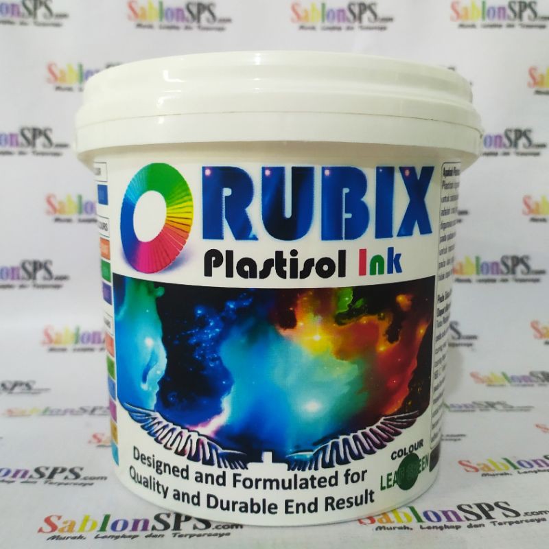 TINTA SABLON PLASTISOL RUBIX LEAF GREEN HIJAU DAUN 1KG