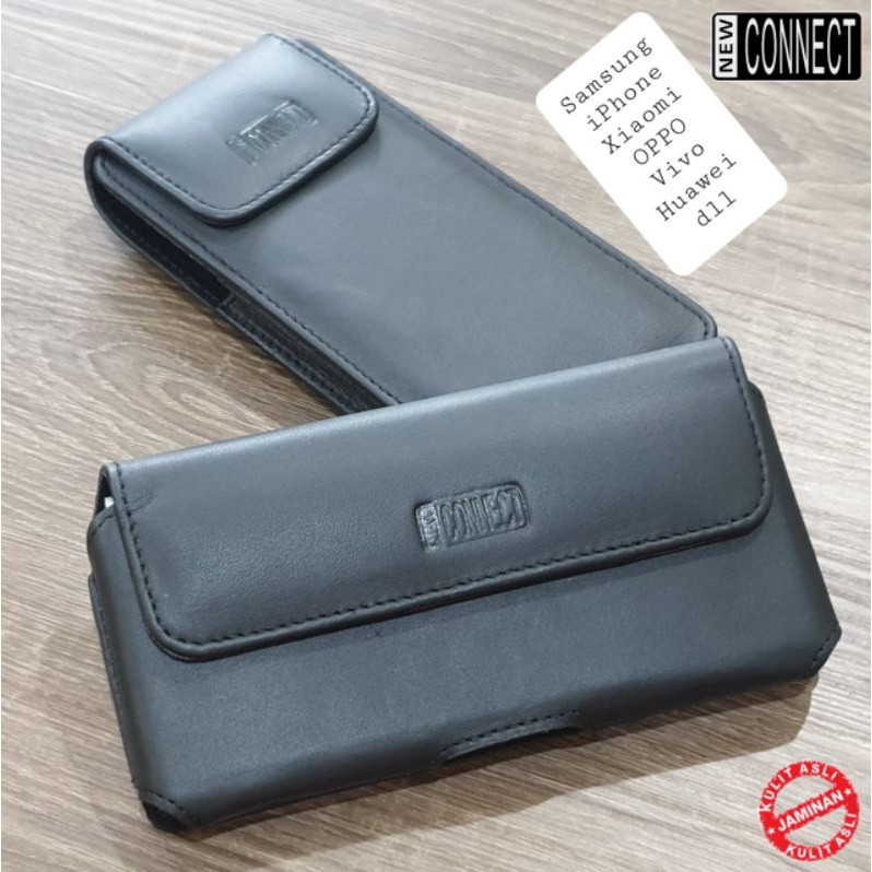 Sarung hp for samsung iphone vivo oppo xiaomi nokia huawei asus kulit asli vertikal horizontal