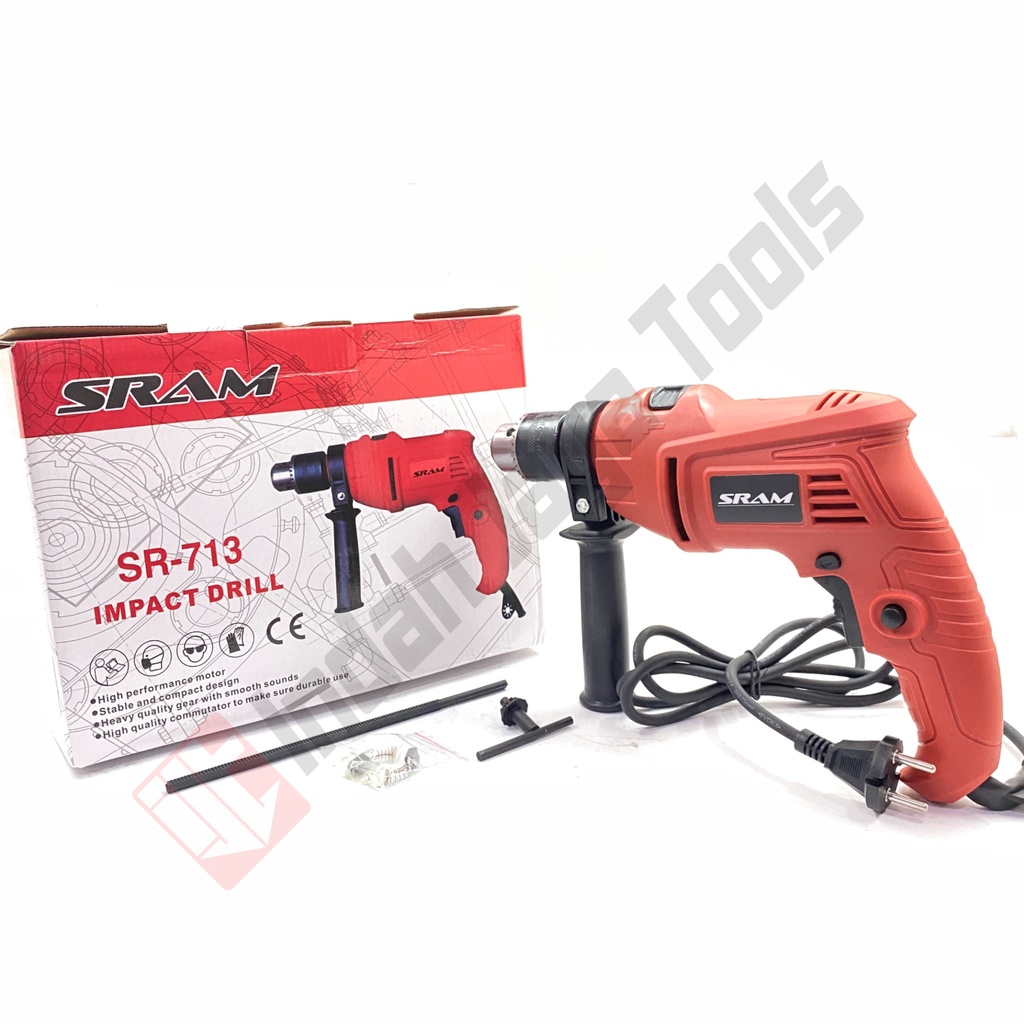 SRAM SR-713 Mesin Bor Tembok 13 mm Besi Kayu Electric Drill Beton
