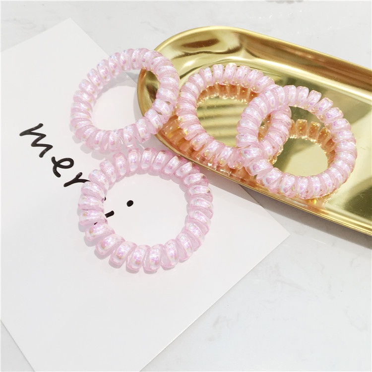 Lolita Japanese Girl Fantasy Phone Coil Mermaid Color Flash Transparent Laser Hair Rope Head Rope Hair Accessories