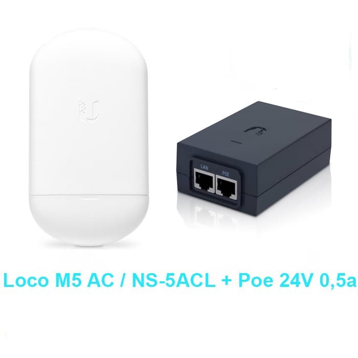 Loco M5 AC NS-5ACL + Ubnt Poe 24v 0,5A