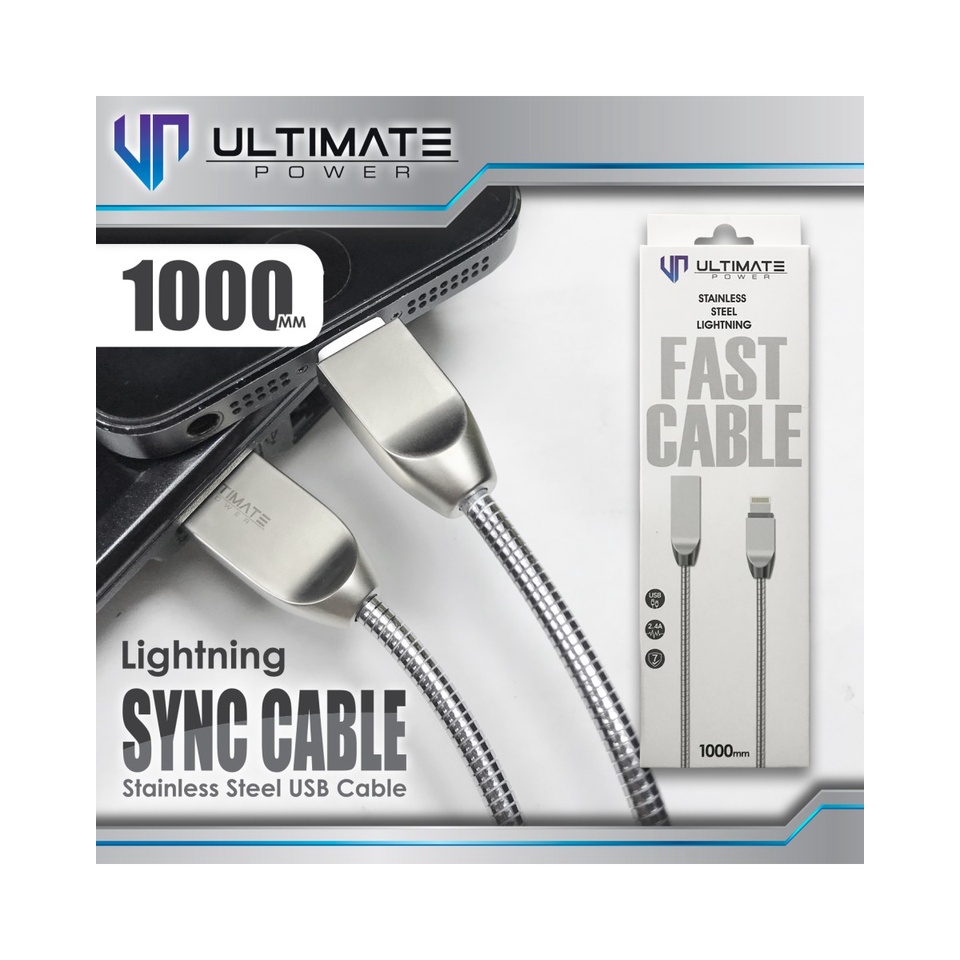 Kabel Data Lightning 1M Ultimate Stainless Steel Original