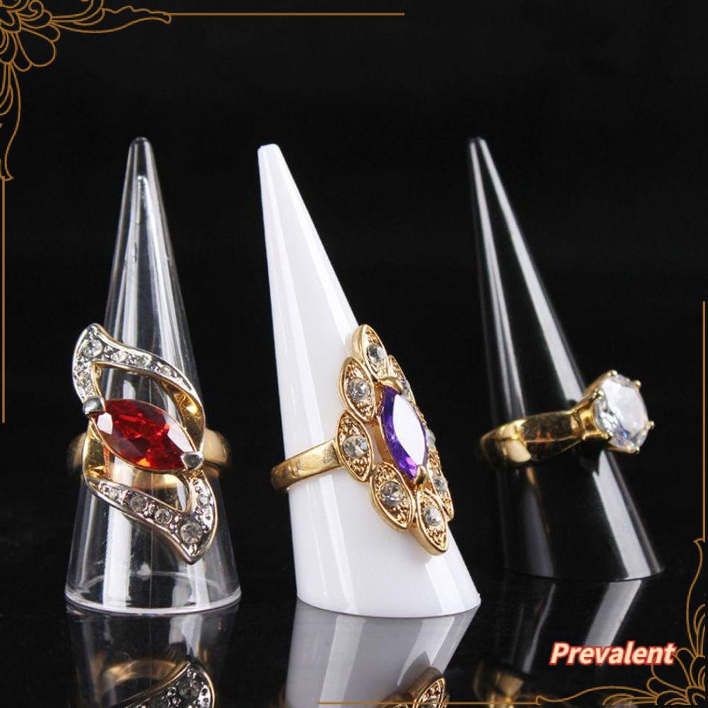 1 / 5PCS Stand Display Cincin Bentuk Jari Warna Hitam Putih Transparan Untuk Hadiah